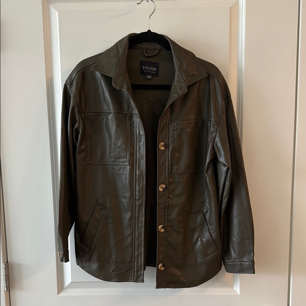 Stoosh Brown Leather Faux Jacket